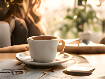 A cup of coffee on a table